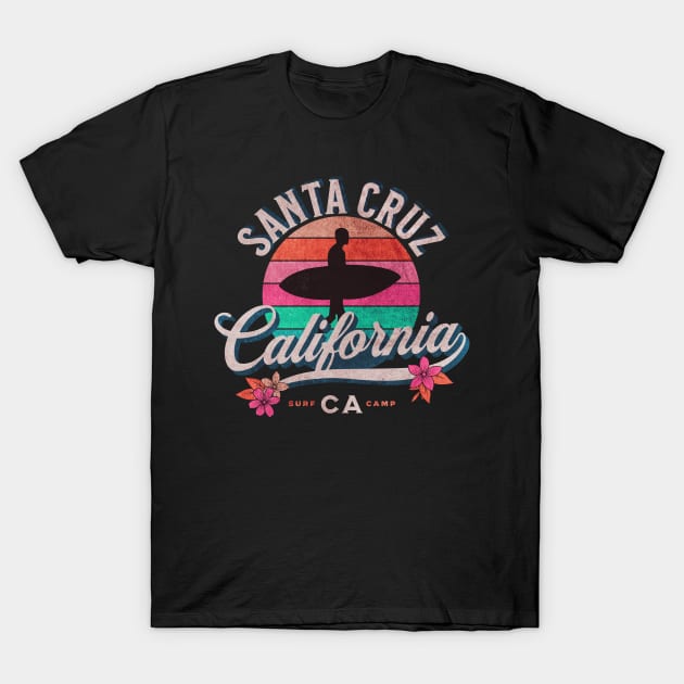 California Santa Cruz Surfing Vintage Art T-Shirt by ReaverCrest